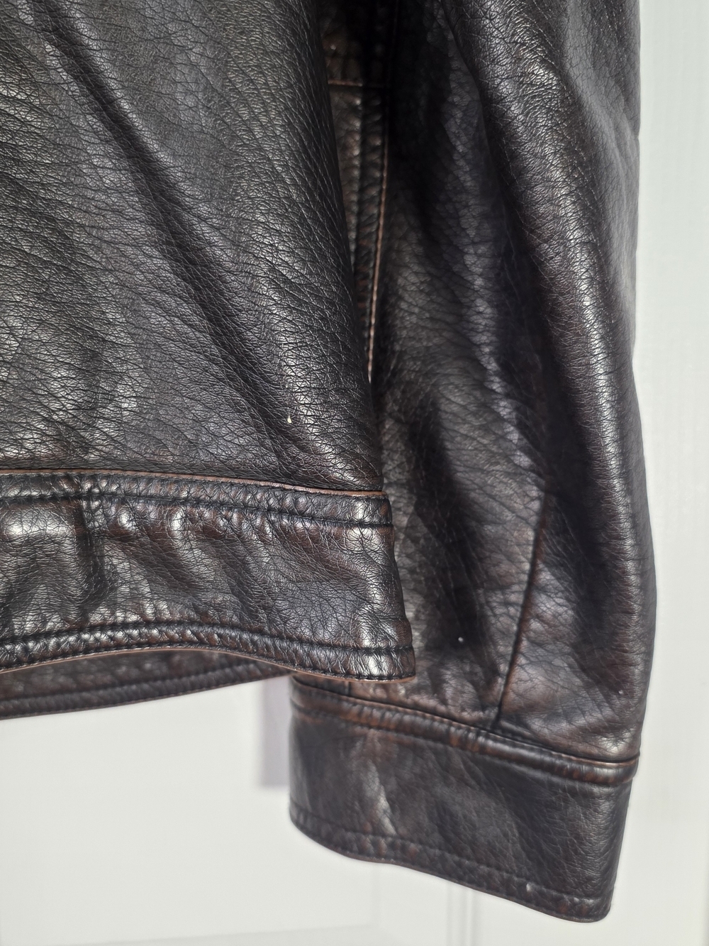 Vintage Faux Leather Moto Biker Jacket Fur Collar Black Size S Small - Picture 16 of 16